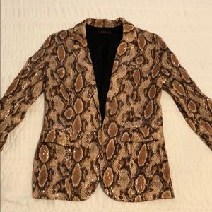 Sequin snakeskin blazer